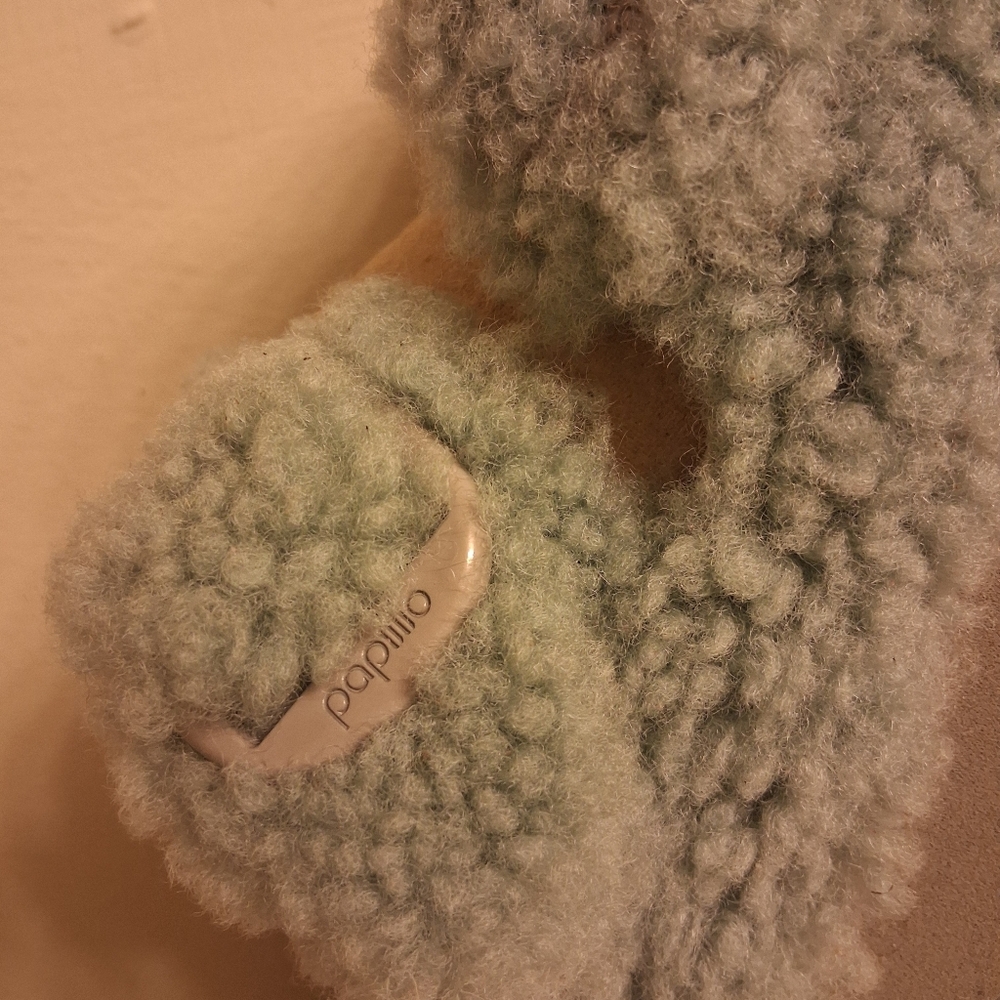 Womens BIRKENSTOCK PAPILLIO Cozy Faux Slide Sandals, Light Sage Size 41, US 10 - Picture 15 of 16